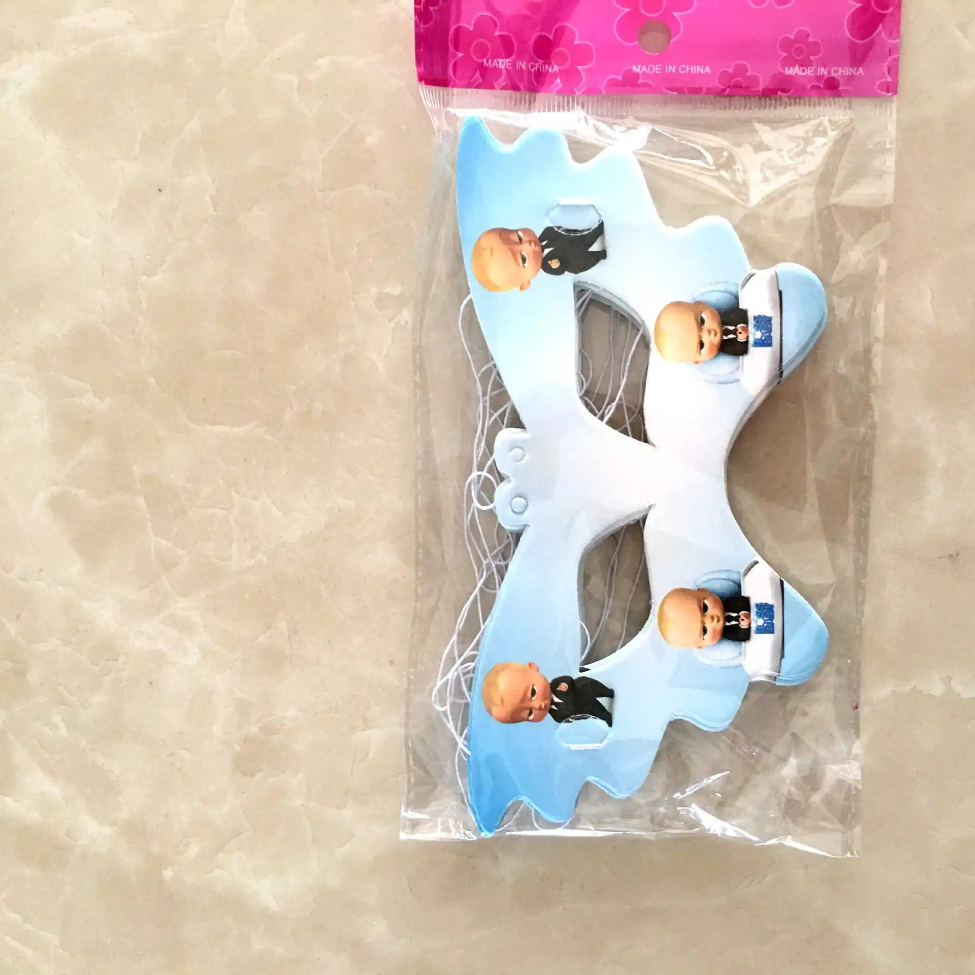 10pcs mask Одноразовые вечерние столовые приборы с изображением босса, Детские вечерние принадлежности для украшения дня рождения - Цвет: 10pcs mask