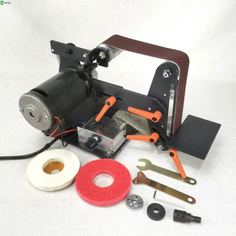 

Small abrasive belt machine household desktop sharpening knife blade open v electric sand belt machine polishing machine