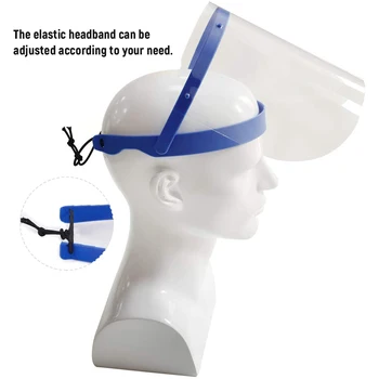 

10Pcs Safety Face Shield Replaceable Full Face Mask Transparent Protective Mask Visor Protection against Splash Fluid Splatter