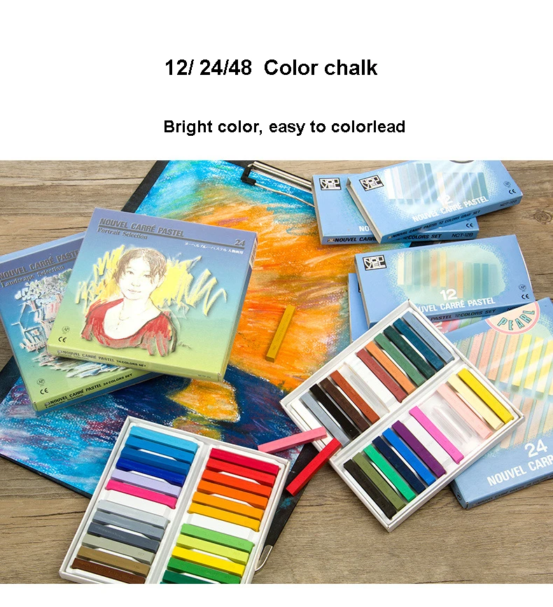 vara toner macio liso portátil pintura pastel conjunto de giz cor brilhante