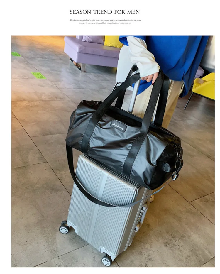 Gym Duffle Bag, with Shoe Compartment and Wet Pocket for Women Swim Sports Travel Gym Bag