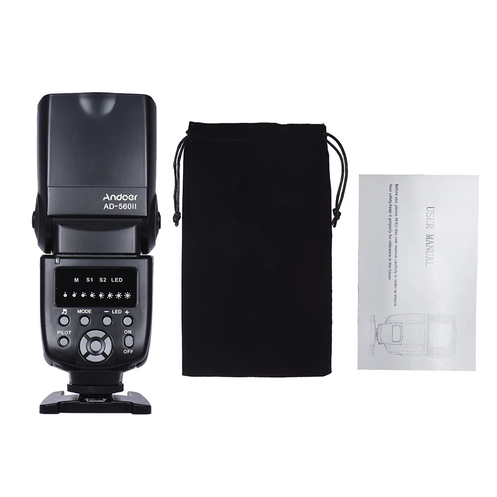 Andoer AD-560 II Универсальная вспышка для камеры Speedlite GN50 w/регулируемый светодиодный светильник для Canon Nikon Olympus Pentax DSLR camera s