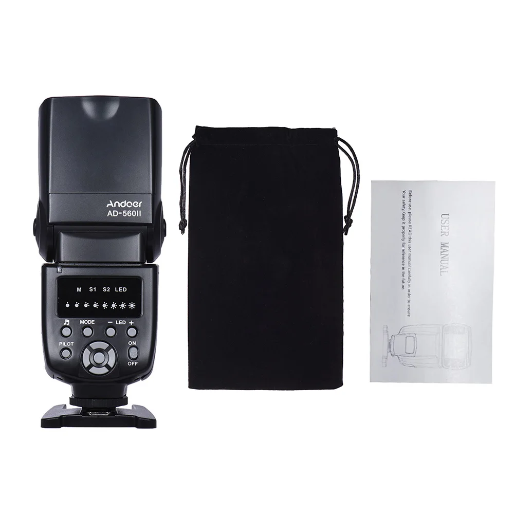 Универсальная вспышка Andoer AD 560 II для камеры Speedlite GN50 w/регулируемый светодиодный