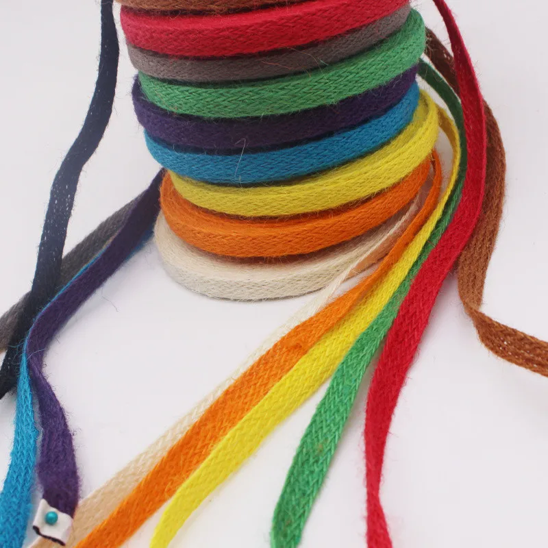 10M 10mm Natural Jute Hemp Woven Rope Flat Twisted Cord Multicolor String Party Wedding Decor Gift Wrapping | Дом и сад