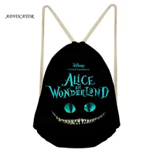 Мужская спортивная сумка с Чеширским рисунком кота, водонепроницаемый рюкзак на шнурке с карманом, с принтом логотипа