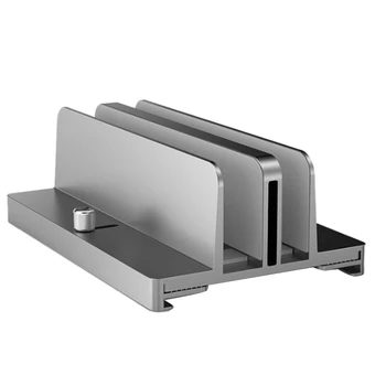 

Vertical Laptop Stand, Double Desktop Stand Adjustable Laptop Holder (Up to 17.3 Inches)