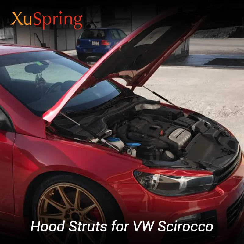 

Car Refit Bonnet Hood Spring Shock Lift Strut Bars Support Hydraulic Rod No Drilling/Welding For VW SCIROCCO R 2008-2017 Styling
