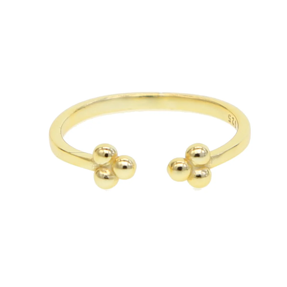 Женское двухстороннее кольцо из серебра 100% пробы с бусинами|ring for|rings for girlsbead ring |