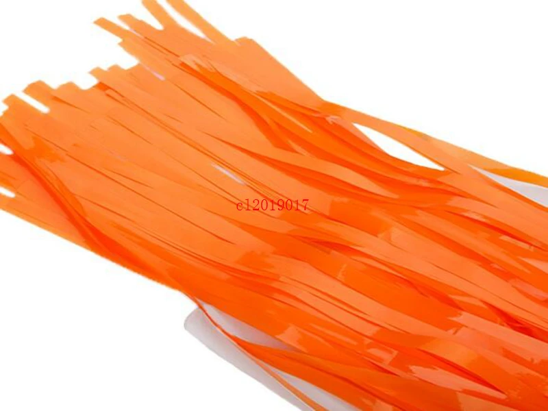 Black/White/Orange Plastic Fringe Foil Curtain Shimmer Tinsel Birthday Halloween Party Backdrop Doorway Decorations