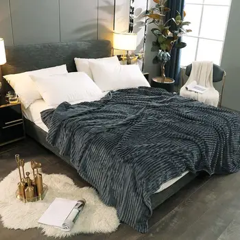 

J claroom Solid Blankets for Beds Soft Sherpa Blanket Thick Flannel Warm Blanket Plaid On The Sofa Fleece Blanket SA41*
