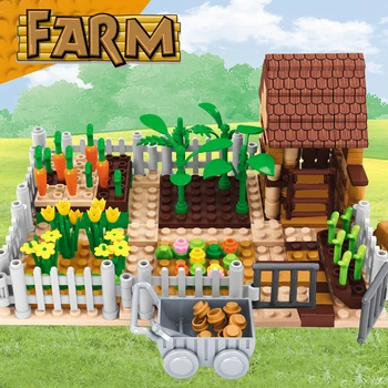 

AUSINI Farm Field Planting Building Blocks Creator Mini Figures Farmer Bricks Toys for Boys Girls Educational Kids Plaything Toy