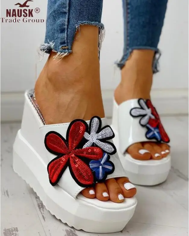 

New 2020 Women's Sandals Women Summer Fashion Leisure Fish Mouth Platform Sandals Thick Bottom Slippers Wedges Shoes Women
