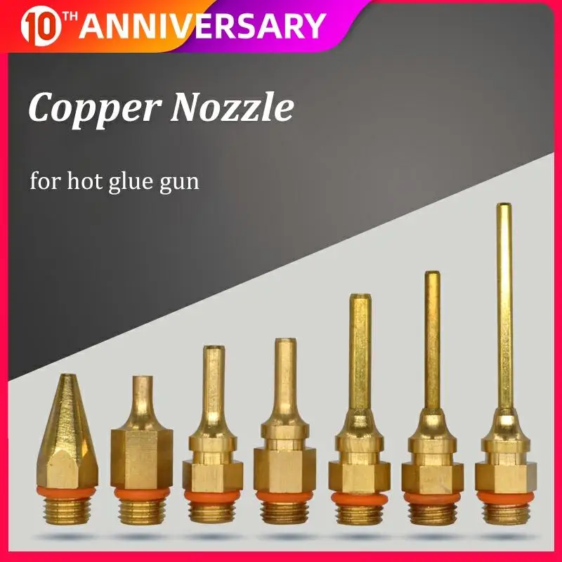 

Pure Copper Glue Gun Nozzle Interchangeable Nozzle Parts Anti-leakage with Spanner Kit for Replacement 2.0mm 3.0mm Diameter