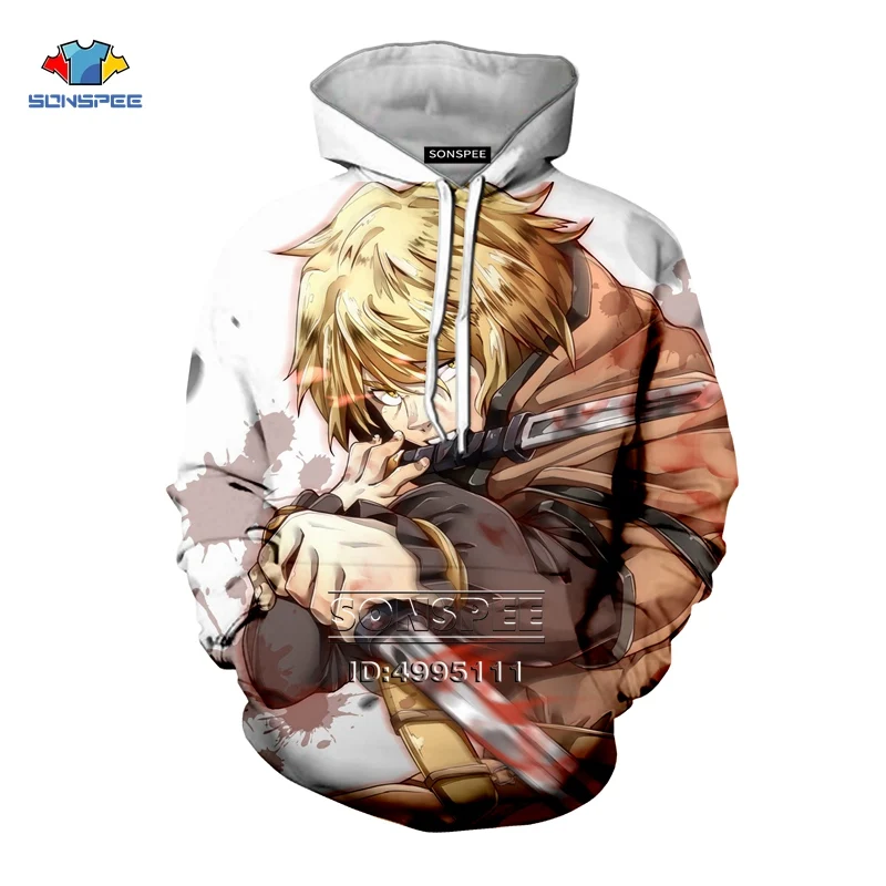 SONSPEE с 3D принтом для мужчин и женщин аниме Vinland Saga Thorfinn Manga Comics Harajuku толстовки с капюшоном толстовки повседневные с длинным рукавом - Цвет: 18