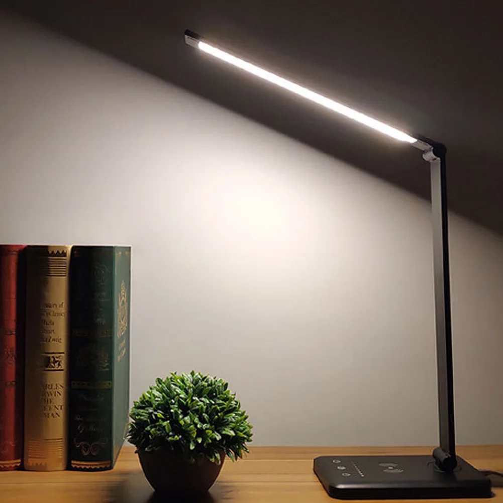 

Multifunctional LED Desk Lamp with Fast Wireless Charger USB Charging Port 5 Modes Light JDH99