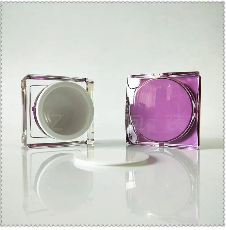 15 г фиолетовый/жемчужно-белый patels Форма Акриловые банка для крема для крем для глаз/дневной крем/Сущность/увлажняющий крем косметическая