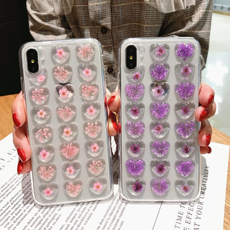 Для iPhone X XS MAX XR 8 8 Plus 7 7 Plus 6 6S 6S Plus Прекрасный чехол с настоящим цветком бампер Ins модный защитный ковер