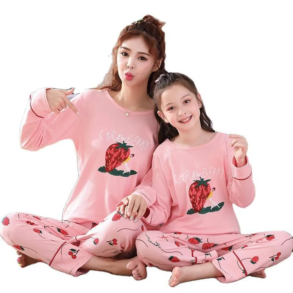 Big Deal Suits Pajamas-Sets Shirt Matching Maman Cartoon Autumn Spring Fille ZemjweapB