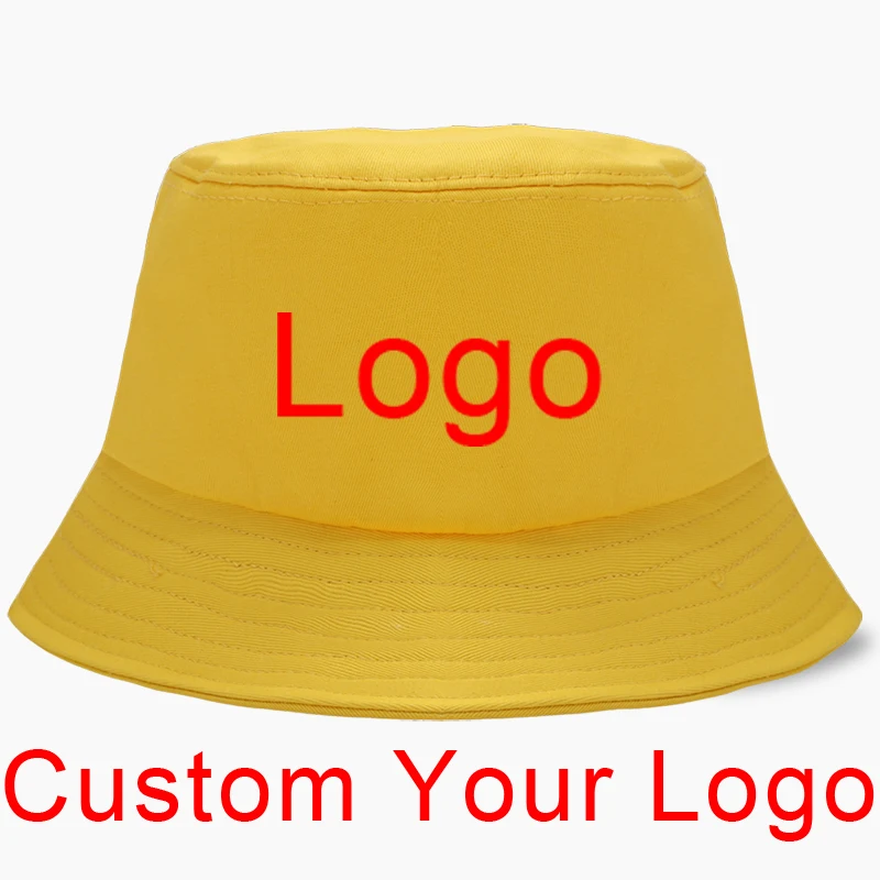 Custom Your Design Logo Bucket Hat Panama custom made Cap Women Men White Black Cotton Outdoor Sunscreen Customize Hats Caps