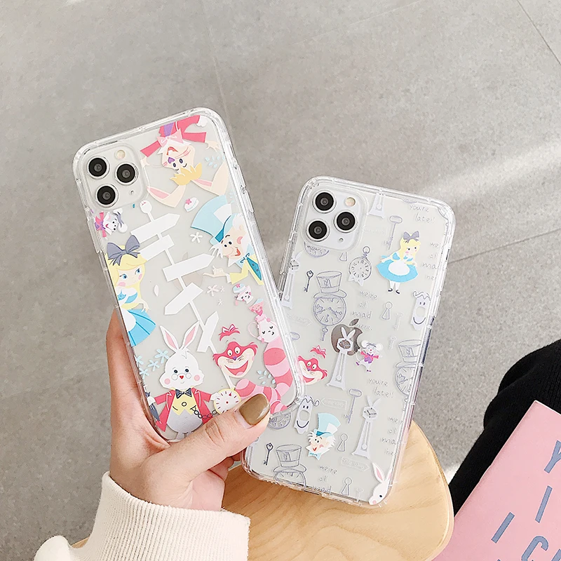 Прозрачные чехлы для телефонов с принцессой Алисой из мультфильма для iPhone X, XR, Xs, Max, 8, 7, 6, 6s Plus, 11 Pro, Max, Ультратонкий Мягкий чехол-накладка из ТПУ