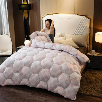 

4 Seasons Luxury Style Quilt Colorful Style Thick And Warm Quilt King Queen Full Size Comforter Washed Cotton Down Duvet Quilt