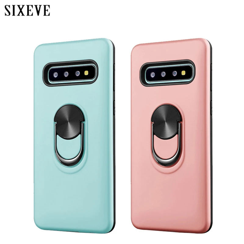 

Candy colors Soft Case For Samsung Galaxy S8 S9 S10 Plus S10 E S10Plus Note8 Note9 Note10 Pro Shockproof Metal Ring Stand Cover