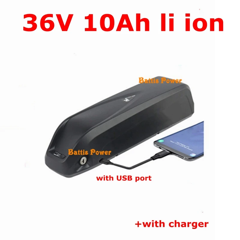 36V 10Ah Lithium ion hailong bateria 18650 10s BMS charger and usb port for 500W motor e-bike Scooter E-moped ectric bicycles |