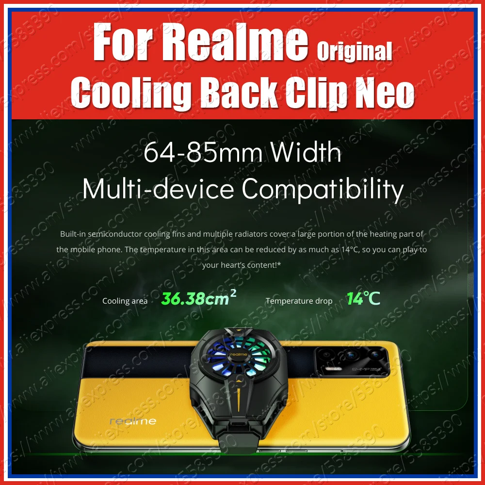 Original Realme Cooling Back Clip Neo Liquid Rapid Cooling Fan For