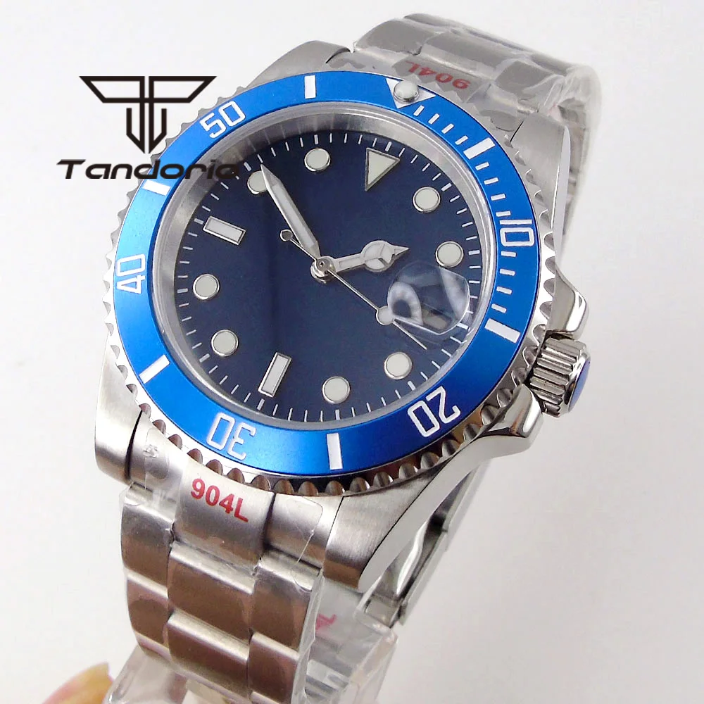 40mmNH35AMechanicalAutomaticMensWatchDarkBlueDialCyclops