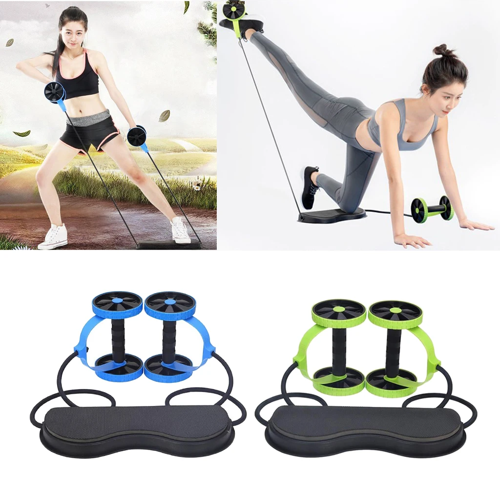 2pcs Dual Ab Roller Wheel Slimming Abdominal Muscle Trainer Waist Leg Core
