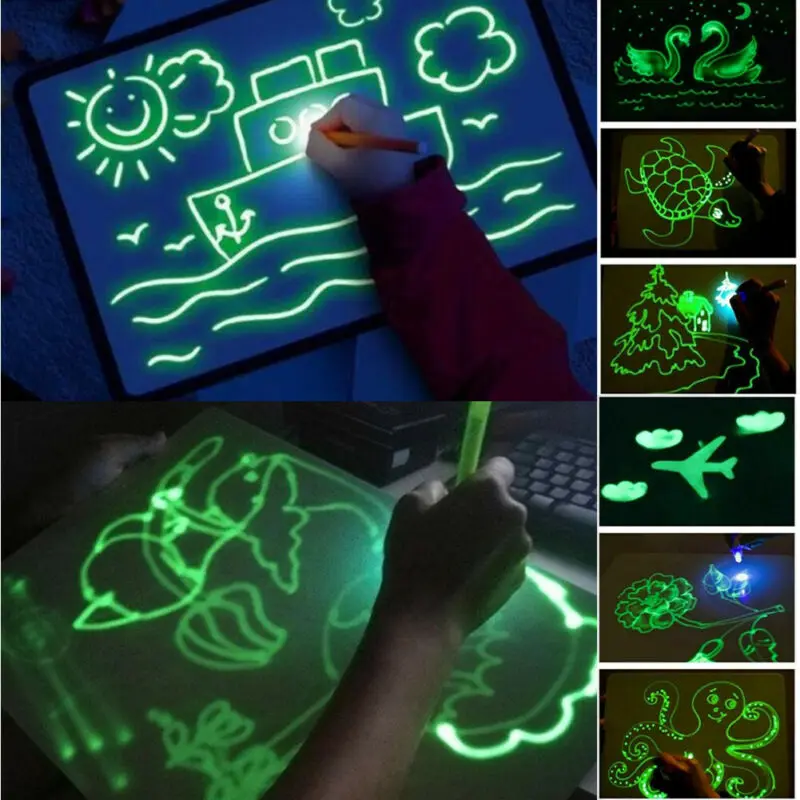 Kids Boys Girls Draw With Light Fun And Developing Toy Drawing Board Magic Toys Learning Education Hot | Игрушки и хобби