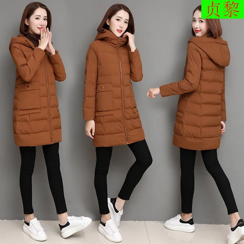 

2018 Winter New Style WOMEN'S Dress Cotton-padded Jacket Coat Mid-length Slim Fit Korean-style Fashion Casual down Jacket Cotton