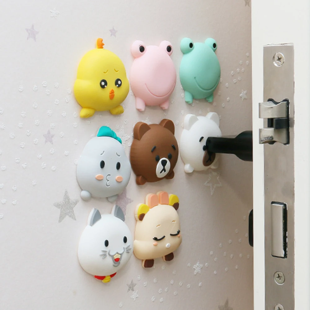 

4 packs Baby DoorLock Protector Cartoon Silicone Crash Pad Doorknob Shock Mat Pad Silent Mute Touch Pad Door Handle Collision