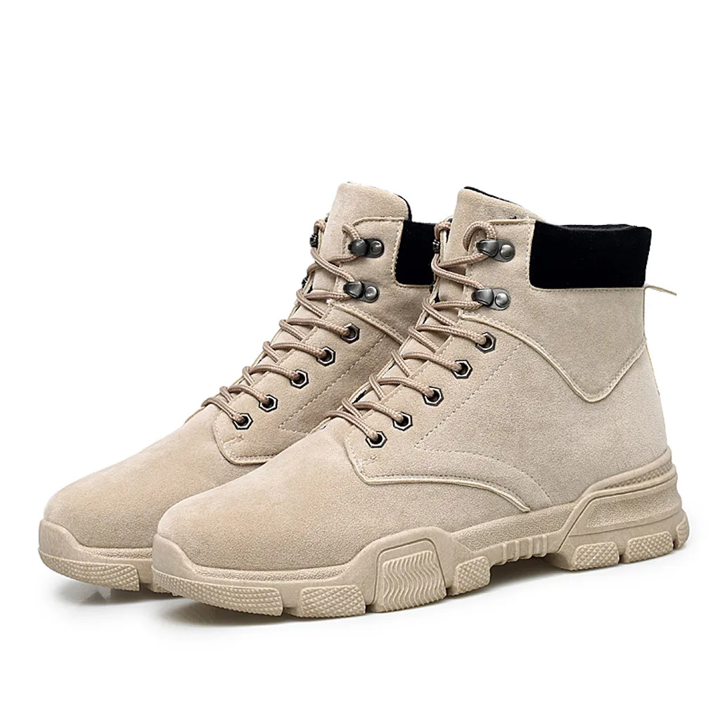 Botas hombre/высококачественные модные зимние мужские ботинки; теплые рабочие ботинки; мужские ботинки-дезерты на шнуровке; обувь с высоким берцем с круглым носком; 7,10
