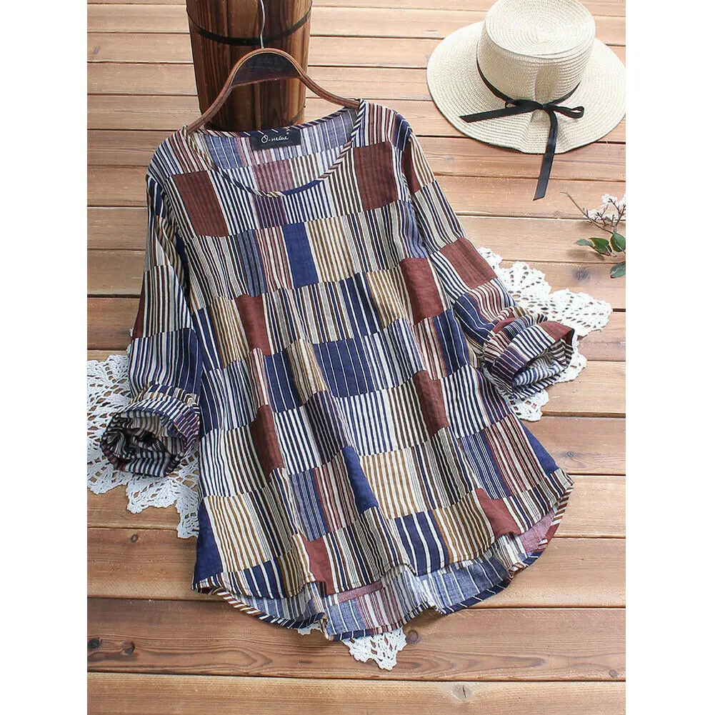 Womens Summer Blouses Striped V Neck Blouses Loose Baggy Tops Tunic Shirts Plus Size L-5XL Large Size Ladies Blusa Womens Summer Blouses Striped V Neck Blouses Loose Baggy Tops Tunic Shirts Plus Size L-5XL Large Size Ladies Blusa