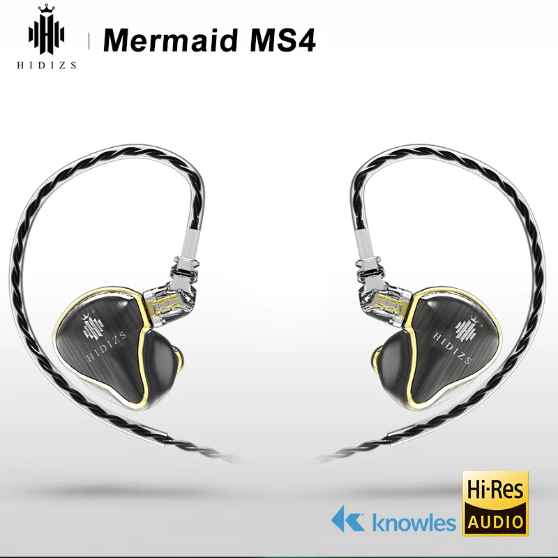 Гибридный Драйвер HIDIZS (3 Knowles BA + 1 DD) MS4 Hi Fi наушники вкладыши IEM с 2 контактным