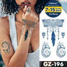 

Henna Tattoo Festival Hotwife Ephemeral Tatoo Transfer Temporary Body Transfer Tattoos 2021 Semi Permanent Feather Moon Festival