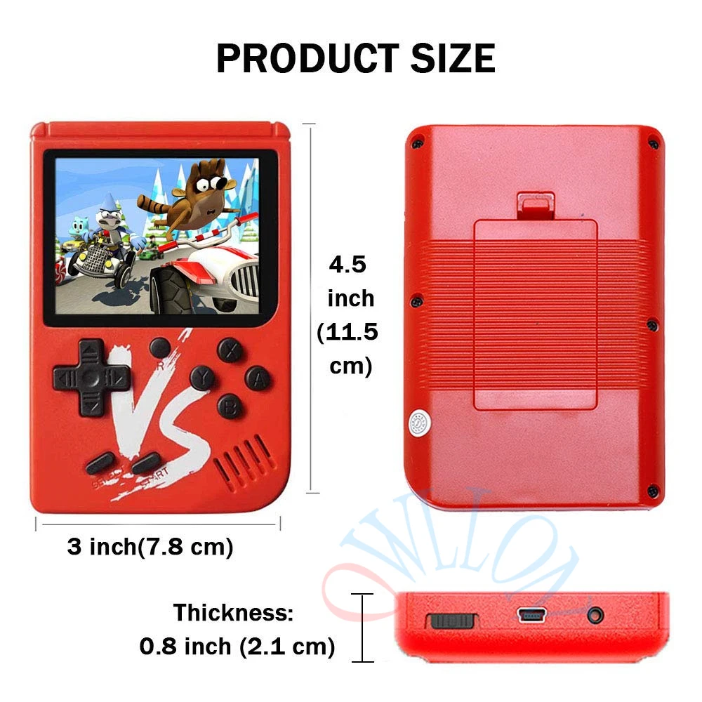 

Drop ship Handheld Game Player Retro Mini Game Console Built-in 500 Games Support AV Output DoublePlay 2.6 inch Video Game Playe