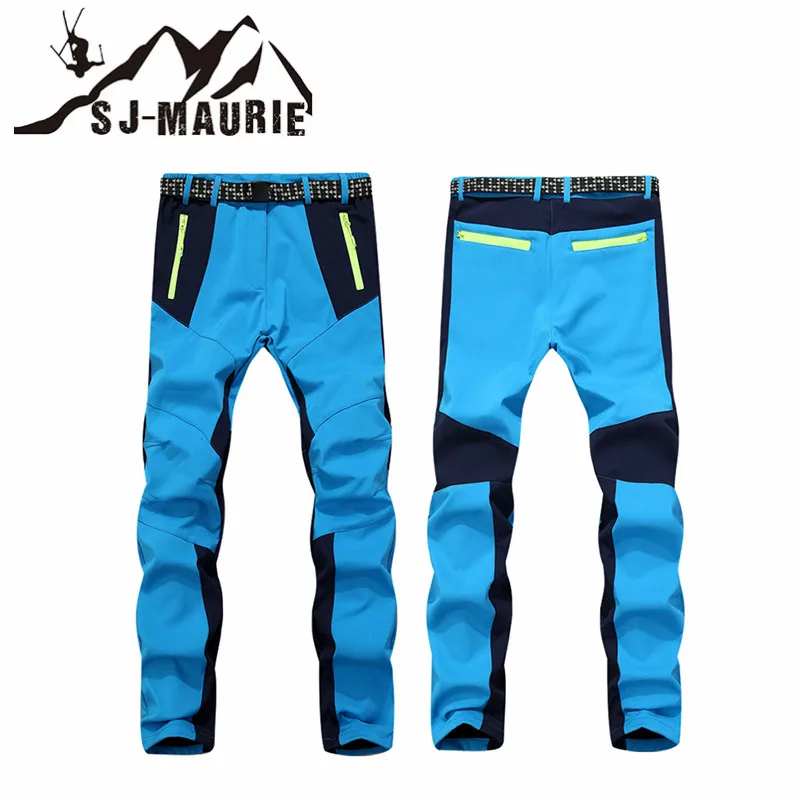 SJ-Maurie ветрозащитные мужские и женские походные треккинговые брюки водонепроницаемые теплые флисовые софтшелл брюки для катания на лыжах альпинизма походные брюки
