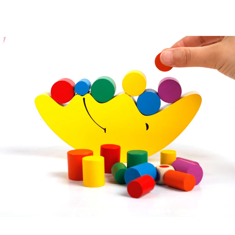 

Baby Early Learning Toy Moon Balancing Frame Montessori Teaching Aids Moon Balance Colorful Early Development Wooden Blocks Toy