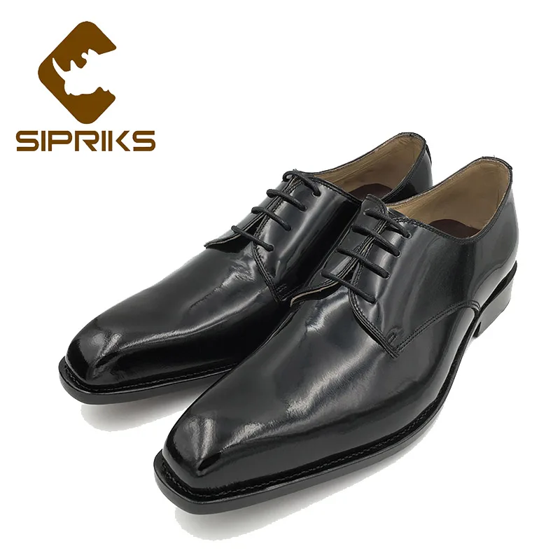 Sipriks Manner Patent Leder Schwarz Kleid Italienische Handarbeit Nahen Rahmengenaht Schuhe Nahen Leder Sohle Glanzende Schuhe Europaischen Formelle Schuhe Aliexpress