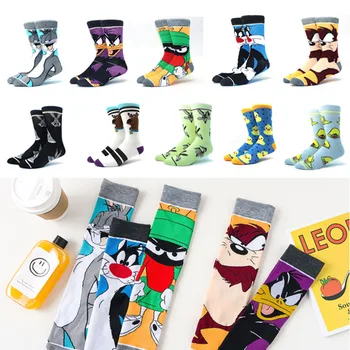 

Cartoon Rabbit Sock Casual Hip Hop Creative Soft Comfortable Funny Novelty Black Yellow Men Cotton Calcetines Hombre Divertido