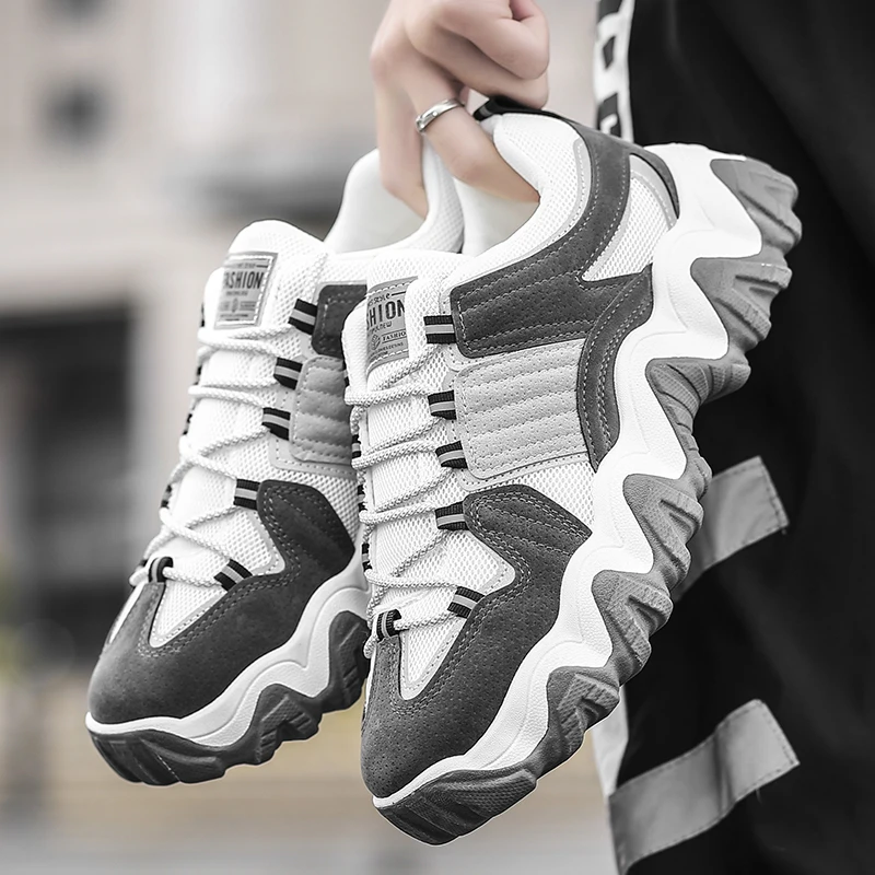 New Style Thick Bottom Walking Shoes for Men White Sneakers Outdoor Sport Shoes Man Training Athletic Jogging Shoes Zapatillas