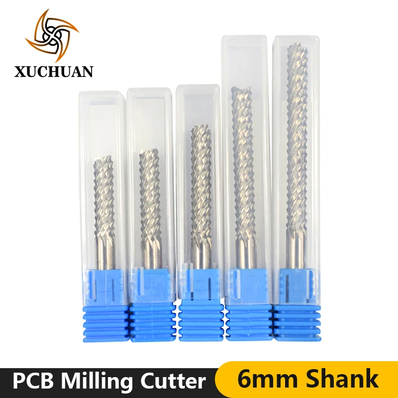 

1pc 6mm Shank Tungsten Carbide PCB Milling Cutter For Engraving Machine CNC End Mill