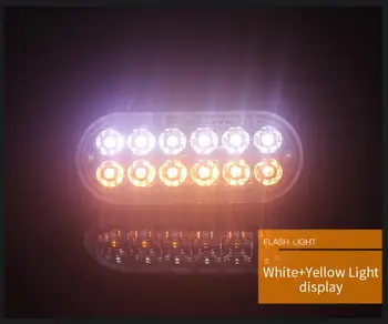

Low Heat 6500K Emergency 12 LED Amber White Strobe Light Tow Truck Flashing Warning Light 12V-24V IM Flash Lamp High Brightness