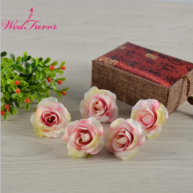 tree outdoor artificial flora artificial & dried flora 50pcs 4cm Artificial Silk Rose Flower Heads For Home Party Wedding Decoration DIY Wreath Scrapbooking Craft Silk Fake Flowers best Artificial & Dried Flowers