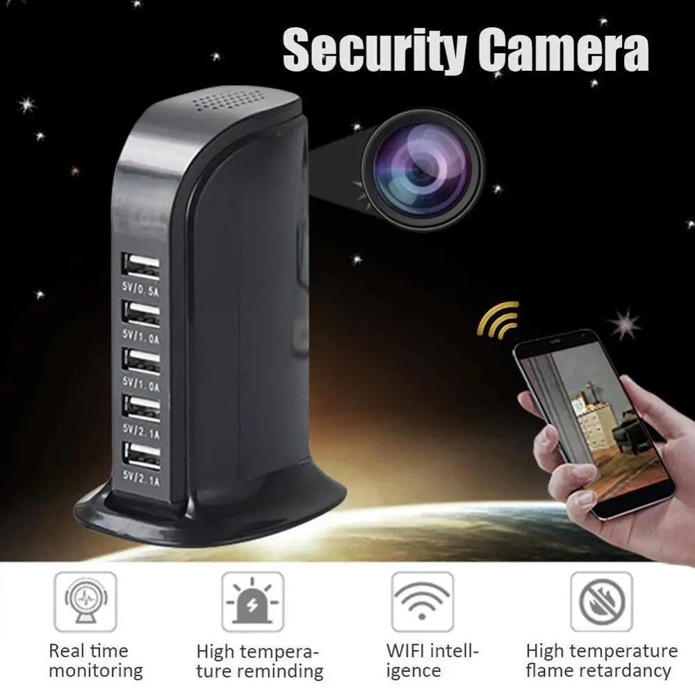 

Wireless IP Camera Mini HD Camera 1080P Wifi Camera USB Charger Port Plug 5 Infrared Night Vision Security Surveillance