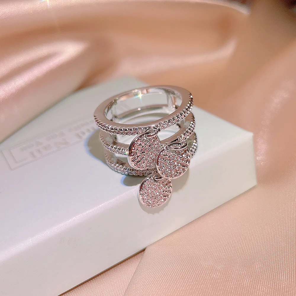 925 Ring for Women Multi-layer Flower Ring AAAA Zircon Wedding Bridal Jewelry Party Wedding Rings for Couples