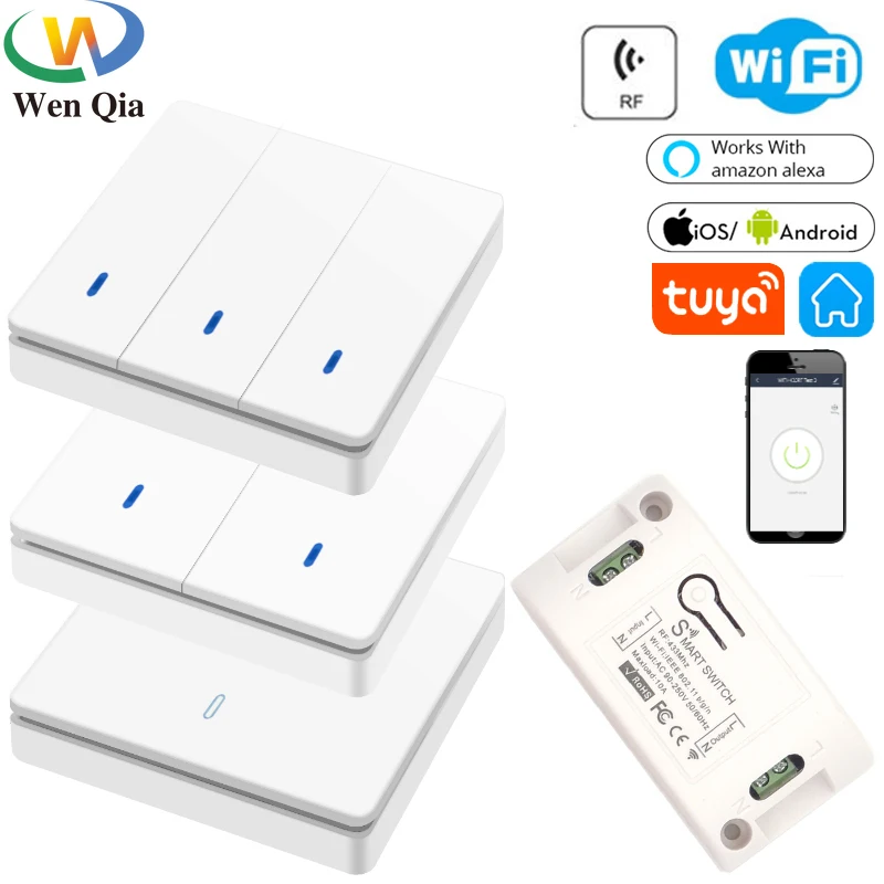 Беспроводной дистанционного Управление переключатель RF 433 МГц Wi Fi Tuya Smart Home