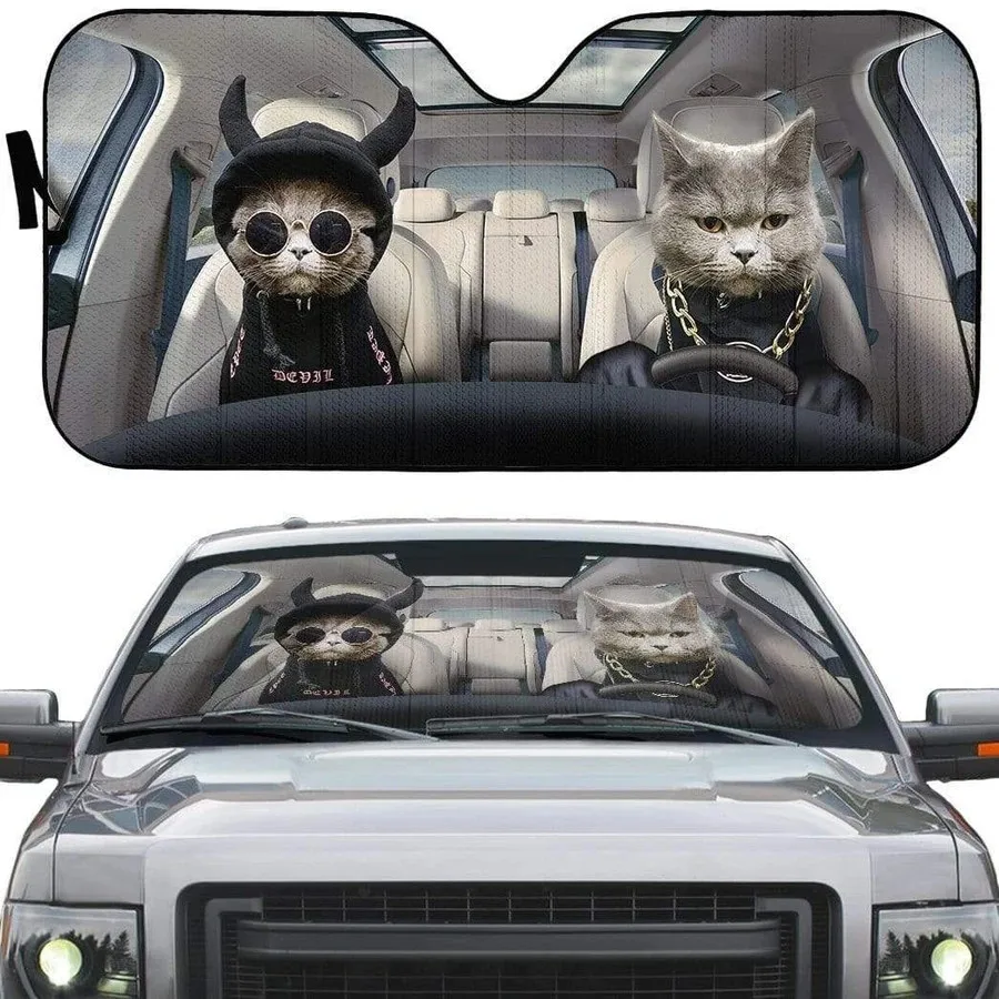 

INSTANTARTS Car Sun Shade Windshield funny Poodle Pug Print Car Sun Shade for Windshield Cars Heat Reflector Car Sunshade Covers